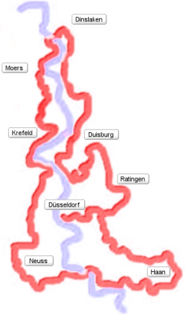 Strecke der NRW Inlinetour 2010